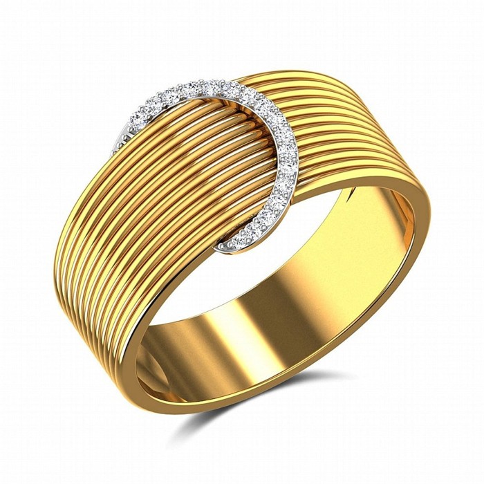 10 Kt Yellow Gold Wedding band for Mens Diamond Band Ring 